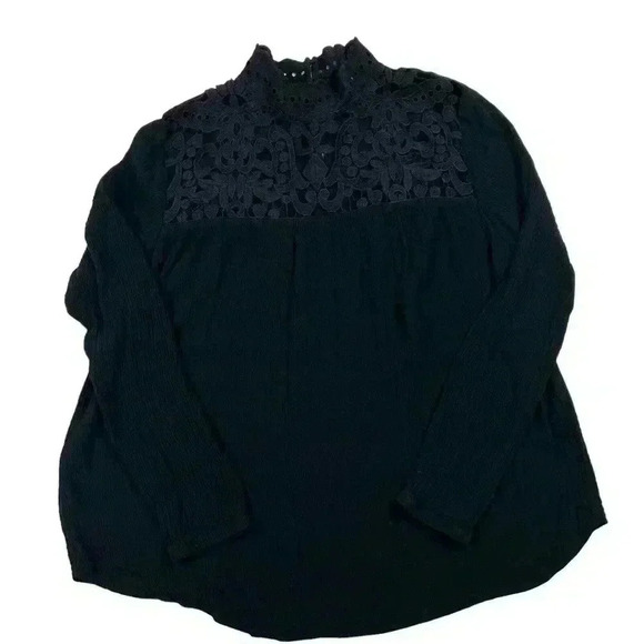 Who What Wear Tops - Who What Wear Women's Black Long Sleeve Top Size Large